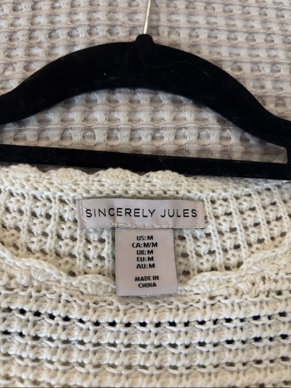 Sincerely Jules Cream Crochet Cropped Sweater with Yellow & Orange Floral Trim - Picture 4 of 4